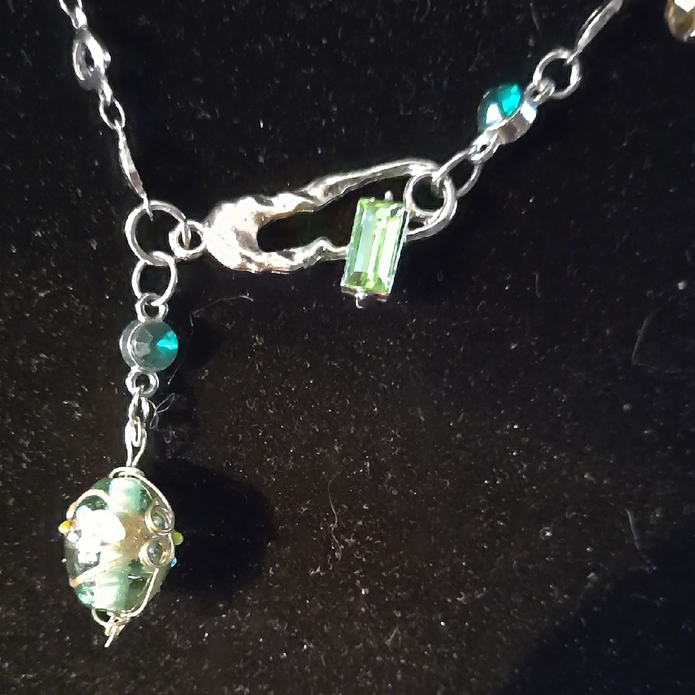 Elegant Silver Chain Necklace with Charms